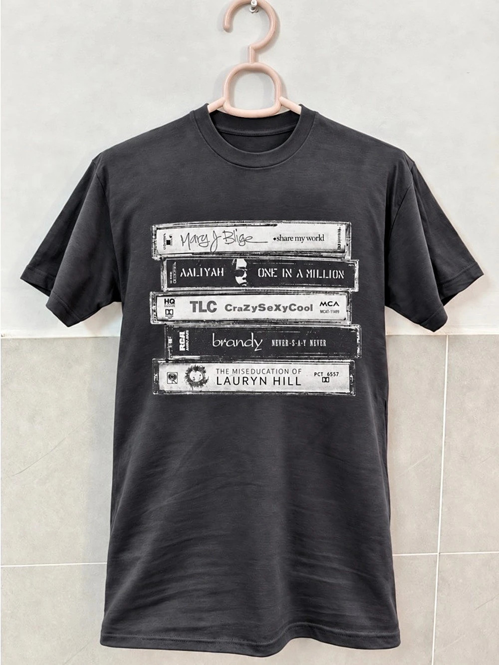 R&B Cassette Stack Mary J. Bilge Aaliyah Lauryn Hill Graphic Pepper T-Shirt
